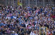 27 March 2022; A Garda and supporters of both teams watch during the Allianz Football League Division 1 match between Monaghan and Dublin at St Tiernach's Park in Clones, Monaghan. Photo by Ray McManus/Sportsfile