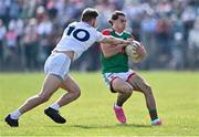 27 March 2022; Oisín Mullin of Mayo in action against Kevin O'Callaghan of Kildare during the Allianz Football League Division 1 match between Mayo and Kildare at Avant Money Páirc Seán Mac Diarmada in Carrick-on-Shannon, Leitrim. Photo by Piaras Ó Mídheach/Sportsfile