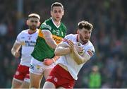 27 March 2022; Rory Brennan of Tyrone in action against Paul Geaney of Kerry during the Allianz Football League Division 1 match between Kerry and Tyrone at Fitzgerald Stadium in Killarney, Kerry. Photo by Brendan Moran/Sportsfile
