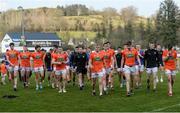 27 March 2022; Armagh players leave the pitch after the Allianz Football League Division 1 match between Donegal and Armagh at O'Donnell Park in Letterkenny, Donegal. Photo by Oliver McVeigh/Sportsfile