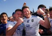 27 March 2022; Conor McCarthy, left, and Conor McManus of Monaghan is congratulated by supporters after the Allianz Football League Division 1 match between Monaghan and Dublin at St Tiernach's Park in Clones, Monaghan. Photo by Ray McManus/Sportsfile