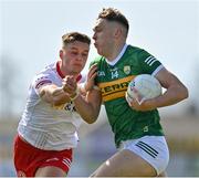 27 March 2022; David Clifford of Kerry in action against Michael McKernan of Tyrone during the Allianz Football League Division 1 match between Kerry and Tyrone at Fitzgerald Stadium in Killarney, Kerry. Photo by Brendan Moran/Sportsfile