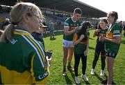 27 March 2022; Kerry captain Joe O'Connor signs autographs for supporters after the Allianz Football League Division 1 match between Kerry and Tyrone at Fitzgerald Stadium in Killarney, Kerry. Photo by Brendan Moran/Sportsfile