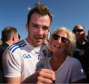 27 March 2022; Jack McCarron of Monaghan, who scored the winning point, with his mother Patricia after the Allianz Football League Division 1 match between Monaghan and Dublin at St Tiernach's Park in Clones, Monaghan. Photo by Ray McManus/Sportsfile