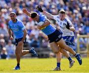 27 March 2022; David Byrne of Dublin in action against Colin Walshe of Monaghan during the Allianz Football League Division 1 match between Monaghan and Dublin at St Tiernach's Park in Clones, Monaghan. Photo by Ray McManus/Sportsfile