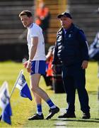 27 March 2022; Monaghan manager Séamus McEnaney introduces Conor McManus late in the Allianz Football League Division 1 match between Monaghan and Dublin at St Tiernach's Park in Clones, Monaghan. Photo by Ray McManus/Sportsfile