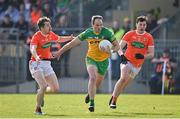 27 March 2022; Michael Murphy of Donegal in action against Andrew Murnin of Armagh  during the Allianz Football League Division 1 match between Donegal and Armagh at O'Donnell Park in Letterkenny, Donegal. Photo by Oliver McVeigh/Sportsfile