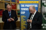 27 March 2022; Leinster president John Walsh and IRFU president Des Kavanagh during the Bank of Ireland Leinster Rugby Provincial Towns Cup Semi Final Draw at Kilkenny RFC in Kilkenny. Photo by Harry Murphy/Sportsfile