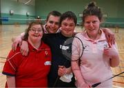 30 March 2022; Maeve Long, Nathan Sheehan, Cian Kelleher and Mary Kate Drake from Mallow United during the Special Olympics Ireland Advancement Event at Gormanston Park in Meath. Photo by Ray McManus/Sportsfile