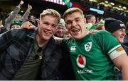 19 March 2022; Garry Ringrose of Ireland with his brother Jack after the Guinness Six Nations Rugby Championship match between Ireland and Scotland at Aviva Stadium in Dublin. Photo by Brendan Moran/Sportsfile