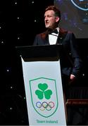 26 March 2022; Team Ireland chef de mission for Paris 2024 Gavin Noble speaking at the Team Ireland Olympic Ball in the Mansion House, Dublin. The event was held to mark the success of Team Ireland at the 2020 Tokyo Summer Olympic Games and the 2022 Beijing Winter Olympic Games, and acknowledged and recognised the contribution of Team Ireland athletes at both Games as they inspired the nation. Photo by Brendan Moran/Sportsfile