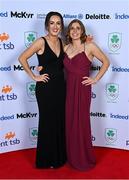 26 March 2022; Olympians Hannah McLoughlin, left, and Katie Mullan in attendance at the Team Ireland Olympic Ball in the Mansion House, Dublin. The event was held to mark the success of Team Ireland at the 2020 Tokyo Summer Olympic Games and the 2022 Beijing Winter Olympic Games, and acknowledged and recognised the contribution of Team Ireland athletes at both Games as they inspired the nation. Photo by Brendan Moran/Sportsfile