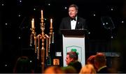 26 March 2022; MC Darragh Maloney during the Team Ireland Olympic Ball in the Mansion House, Dublin. The event was held to mark the success of Team Ireland at the 2020 Tokyo Summer Olympic Games and the 2022 Beijing Winter Olympic Games, and acknowledged and recognised the contribution of Team Ireland athletes at both Games as they inspired the nation. Photo by Brendan Moran/Sportsfile