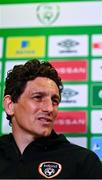 28 March 2022; Coach Keith Andrews during a Republic of Ireland press conference at FAI Headquarters in Dublin. Photo by Eóin Noonan/Sportsfile