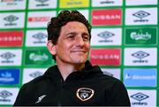 28 March 2022; Coach Keith Andrews during a Republic of Ireland press conference at FAI Headquarters in Dublin. Photo by Eóin Noonan/Sportsfile