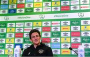 28 March 2022; Coach Keith Andrews during a Republic of Ireland press conference at FAI Headquarters in Dublin. Photo by Eóin Noonan/Sportsfile