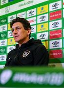 28 March 2022; Coach Keith Andrews during a Republic of Ireland press conference at FAI Headquarters in Dublin. Photo by Eóin Noonan/Sportsfile