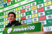 28 March 2022; Coach Keith Andrews during a Republic of Ireland press conference at FAI Headquarters in Dublin. Photo by Eóin Noonan/Sportsfile