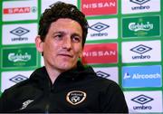 28 March 2022; Coach Keith Andrews during a Republic of Ireland press conference at FAI Headquarters in Dublin. Photo by Eóin Noonan/Sportsfile