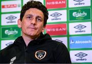 28 March 2022; Coach Keith Andrews during a Republic of Ireland press conference at FAI Headquarters in Dublin. Photo by Eóin Noonan/Sportsfile