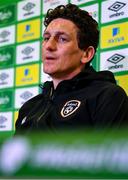 28 March 2022; Coach Keith Andrews during a Republic of Ireland press conference at FAI Headquarters in Dublin. Photo by Eóin Noonan/Sportsfile