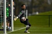 28 March 2022; Goalkeeper Max O'Leary during a Republic of Ireland training session at FAI National Training Centre in Dublin. Photo by Eóin Noonan/Sportsfile