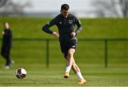 28 March 2022; Troy Parrott during a Republic of Ireland training session at FAI National Training Centre in Dublin. Photo by Eóin Noonan/Sportsfile