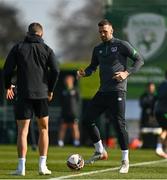 28 March 2022; Shane Duffy during a Republic of Ireland training session at FAI National Training Centre in Dublin. Photo by Eóin Noonan/Sportsfile