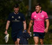 28 March 2022; Garry Ringrose and sports scientist Jack O'Brien during a Leinster Rugby squad training session at UCD in Dublin. Photo by Harry Murphy/Sportsfile