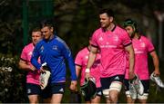 28 March 2022; Jonathan Sexton and James Ryan during a Leinster Rugby squad training session at UCD in Dublin. Photo by Harry Murphy/Sportsfile