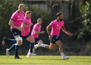 28 March 2022; Jamison Gibson-Park, right, during a Leinster Rugby squad training session at UCD in Dublin. Photo by Harry Murphy/Sportsfile