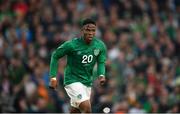 26 March 2022; Chiedozie Ogbene of Republic of Ireland during the international friendly match between Republic of Ireland and Belgium at the Aviva Stadium in Dublin. Photo by Stephen McCarthy/Sportsfile