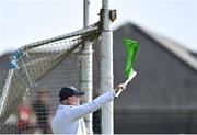 27 March 2022; An umpire waves the green flag after Ryan O'Donoghue of Mayo scored his side's first goal during the Allianz Football League Division 1 match between Mayo and Kildare at Avant Money Páirc Seán Mac Diarmada in Carrick-on-Shannon, Leitrim. Photo by Piaras Ó Mídheach/Sportsfile