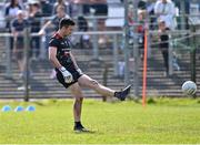 27 March 2022; Mayo goalkeeper Rory Byrne in the warm-up before the Allianz Football League Division 1 match between Mayo and Kildare at Avant Money Páirc Seán Mac Diarmada in Carrick-on-Shannon, Leitrim. Photo by Piaras Ó Mídheach/Sportsfile