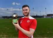 31 March 2022; Aidan Keena of Sligo Rovers with his SSE Airtricity / SWI Player of the Month award for March at The Showgrounds in Sligo. Photo by Piaras Ó Mídheach/Sportsfile