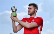 31 March 2022; Aidan Keena of Sligo Rovers with his SSE Airtricity / SWI Player of the Month award for March at The Showgrounds in Sligo. Photo by Piaras Ó Mídheach/Sportsfile