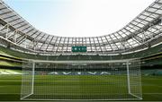 29 March 2022; A general view of the pitch and stadium before the international friendly match between Republic of Ireland and Lithuania at the Aviva Stadium in Dublin. Photo by Michael P Ryan/Sportsfile