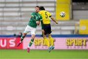 29 March 2022; Lee O'Connor of Republic of Ireland in action against Eric Kahl of Sweden during the UEFA European U21 Championship Qualifier match between Republic of Ireland and Sweden at Borås Arena in Sweden. Photo by Jörgen Jarnberger/Sportsfile