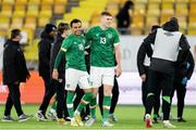 29 March 2022; Tyreik Wright, left, and Jake O'Brien of Republic of Ireland after the UEFA European U21 Championship Qualifier match between Republic of Ireland and Sweden at Borås Arena in Sweden. Photo by Jörgen Jarnberger/Sportsfile