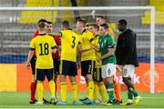 29 March 2022; Sweden players remonstrate with officials after the UEFA European U21 Championship Qualifier match between Republic of Ireland and Sweden at Borås Arena in Sweden. Photo by Mathias Bergeld/Sportsfile
