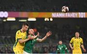29 March 2022; Will Keane of Republic of Ireland in action against Linas Klimavicius of Lithuania during the international friendly match between Republic of Ireland and Lithuania at the Aviva Stadium in Dublin. Photo by Eóin Noonan/Sportsfile