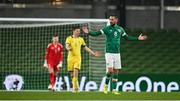 29 March 2022; Conor Hourihane of Republic of Ireland reacts after his goal is disallowed during the international friendly match between Republic of Ireland and Lithuania at the Aviva Stadium in Dublin. Photo by Sam Barnes/Sportsfile
