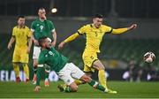 29 March 2022; Conor Hourihane of Republic of Ireland in action against Edgaras Utkus of Lithuania during the international friendly match between Republic of Ireland and Lithuania at the Aviva Stadium in Dublin. Photo by Sam Barnes/Sportsfile