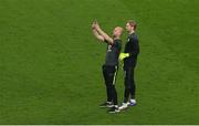 29 March 2022; A pitch invader takes a picture with Republic of Ireland goalkeeper Caoimhin Kelleher during the international friendly match between Republic of Ireland and Lithuania at the Aviva Stadium in Dublin. Photo by Michael P Ryan/Sportsfile
