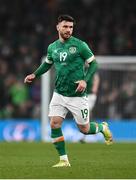 29 March 2022; Scott Hogan of Republic of Ireland during the international friendly match between Republic of Ireland and Lithuania at the Aviva Stadium in Dublin. Photo by Ben McShane/Sportsfile