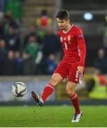 29 March 2022; Ádám Nagy of Hungary during the international friendly match between Northern Ireland and Hungary at National Football Stadium at Windsor Park in Belfast. Photo by Ramsey Cardy/Sportsfile