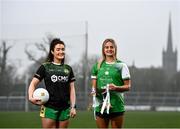 30 March 2022; Limerick captain Róisín Ambrose and Offaly player Aoife Carey pictured at St Brendan’s Park, Birr, Co. Offaly ahead of next Sunday’s Lidl National Leagues Divisions 3 and 4 Finals at the venue. Limerick will play Offaly at 2pm in the Division 4 Final, followed by the Division 3 Final between Roscommon and Wexford at 4pm. Both games will be available to purchase via the LGFA’s subscription service: https://page.inplayer.com/lgfaseason2022/lidl-nfl.html. Photo by David Fitzgerald/Sportsfile
