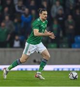 29 March 2022; Ciaron Brown of Northern Ireland during the international friendly match between Northern Ireland and Hungary at National Football Stadium at Windsor Park in Belfast. Photo by Ramsey Cardy/Sportsfile