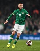 29 March 2022; Conor Hourihane of Republic of Ireland during the international friendly match between Republic of Ireland and Lithuania at the Aviva Stadium in Dublin. Photo by Ben McShane/Sportsfile