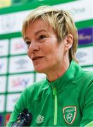 31 March 2022; Manager Vera Pauw speaking during a Republic of Ireland women squad announcement at FAI Headquarters in Abbotstown, Dublin. Photo by Eóin Noonan/Sportsfile